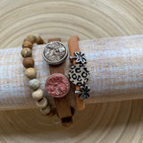 Dames armband bruin compleet