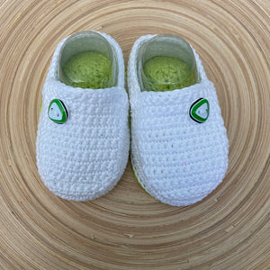 Babyslofjes mocassins Wit/Groen🤍💚🥿