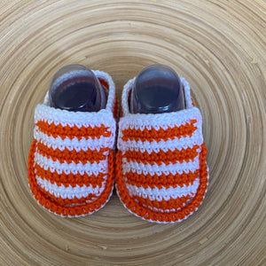 Babyslofjes mocassins Wit/Oranje 🤍🧡🥿