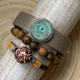 Heren armband taupe basis