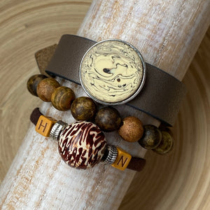 Heren armband bruin compleet